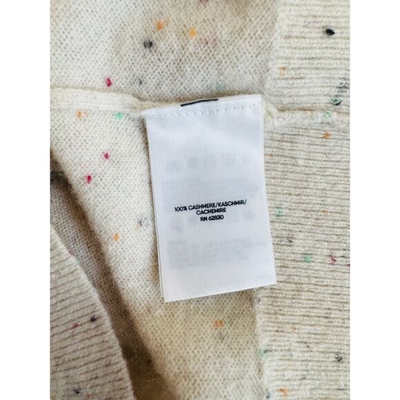 Lands’ End Women Size Xs Cashmere Turtleneck Sweater Fresh Ivory Rainbow Donegal - Picture 11 of 14